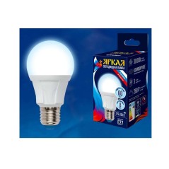 Лампа светодиодная LED-A60 8W/DW/E27/FR PLP01WH Яркая 8Вт грушевидная матовая 6500К холод. бел. E27