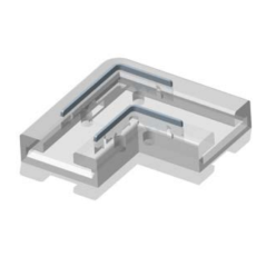 Соединитель жесткий пластиковый прозр. для ленты COB 10мм лента-лента L-поворот (уп.5шт) VARTON V4-R
