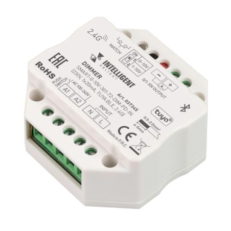 Диммер SMART-0-10V-301-72-DIM-PD-IN (230В 1х20мА TUYA BLE 2.4G) (IP20 пластик) INTELLIGENT ARLIGHT 0