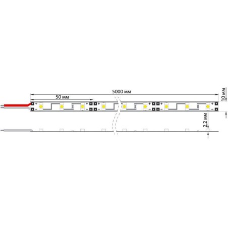 Лента светодиодная SMD3528 бел. 4.8Вт/м 60LED/м 12В IP65 (уп.5м) Lamper 141-355