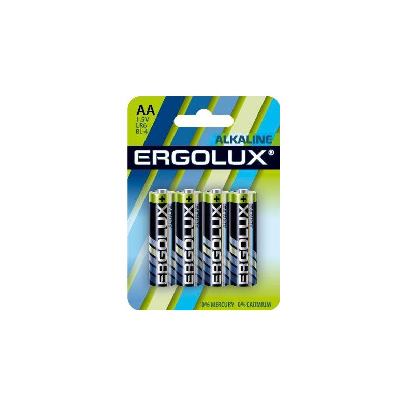 Элемент питания алкалиновый AA/LR6 1.5В Alkaline BL-4 (блист.4шт) Ergolux 11748