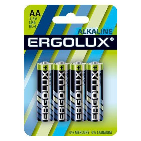 Элемент питания алкалиновый AA/LR6 1.5В Alkaline BL-4 (блист.4шт) Ergolux 11748