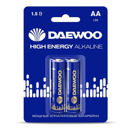 Элемент питания алкалиновый AA/LR6 1.5В High Energy Alkaline 2021 BL-2 (уп.2шт) DAEWOO 5030299