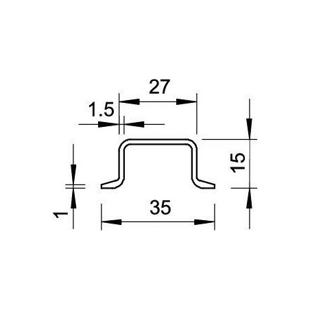 Рейка монтажная 2000х35х15 2069 15 1.5 GTP (дл.2м) OBO 1115421