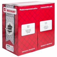 Кабель витая пара F/UTP кат.5E 4х2х24AWG медь мж сер. (305м) (м) Rexant 01-0145