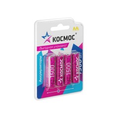 Аккумулятор AA/R6 1500мА.ч NI-MN BP-4 (блист.4шт) КОСМОС KOCR6NIMH1500mAh4BL