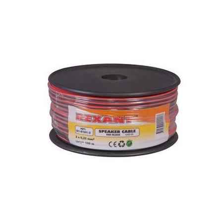 Кабель Stereo 2х0.25 Red/Black 100м (м) Rexant 01-6101-3