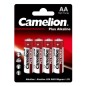 Элемент питания алкалиновый AA/LR6 1.5В Plus Alkaline LR6-BP4 (блист.4шт) Camelion 7370