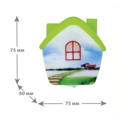 Светильник светодиодный NL-173 "Домик" 220В ночник с выкл. зел. Camelion 12529