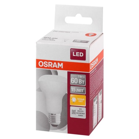 Лампа светодиодная LS R63 60 7W/830 230В FR E27 OSRAM 4058075282629