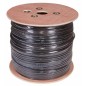 Кабель витая пара U/UTP кат.5E 4х2х24AWG solid CU PE Outdoor трос черн. (м) Rexant 01-0046