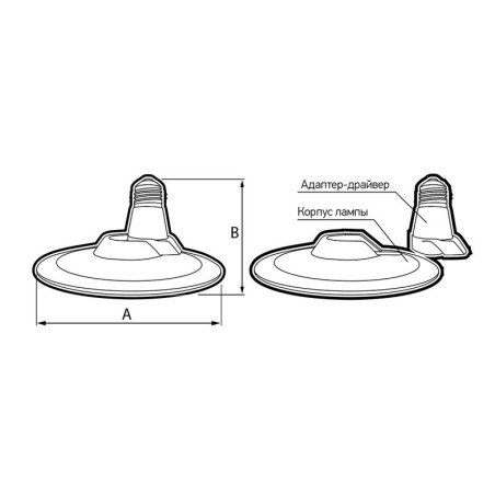 Лампа светодиодная высокомощная PLED-HP-UFO 55Вт 4000К нейтр. бел. E27 d220х109мм JazzWay 5039223