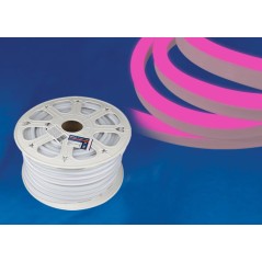 Лента светодиодная ULS-N21-2835-120LED/m-8mm-IP67-220V-8W/m-50M-PINK NEON 120LED/м розов. 8Вт/м IP67