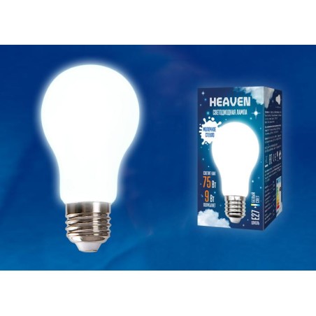 Лампа светодиодная LED-A60-9W/4000K/E27 /FR GLH01WH Heaven 9Вт матовая 4000К нейтр. бел. E27 (упак.