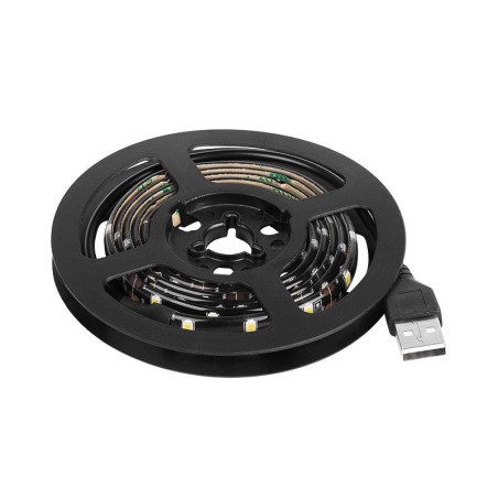 Лента светодиодная с USB коннектором 5В 8мм IP65 SMD 2835 60LED/m син. Lamper 141-383