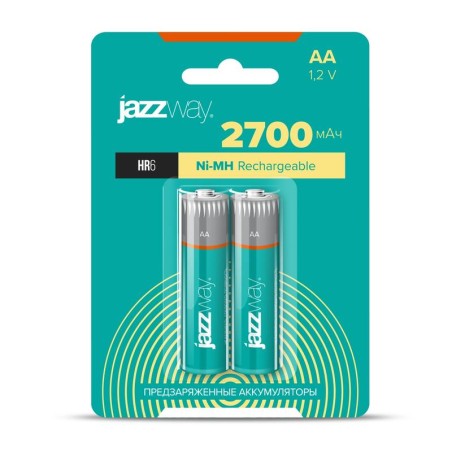 Аккумулятор AA/HR6 NI-MH 2700мА.ч предзаряженный BL-2 (блист.2шт) JAZZway 5007840