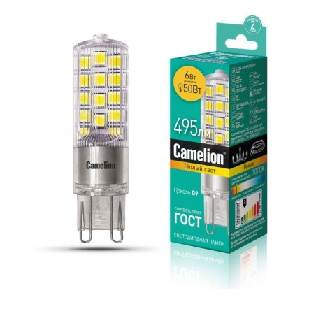 Лампа светодиодная LED6-G9-NF/830/G9 6Вт 220В Camelion 13706