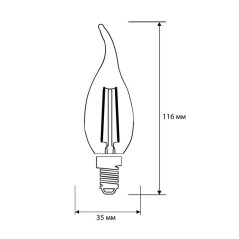 Лампа светодиодная филаментная LED12-CW35-FL/845/E14 12Вт 220В Camelion 13711