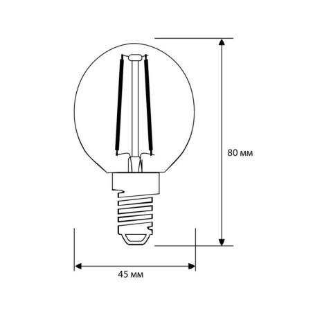 Лампа светодиодная филаментная LED12-G45-FL/845/E14 12Вт 220В Camelion 13713