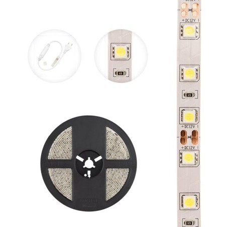 Лента светодиодная SMD5050 60LED/м 14.4Вт/м 12В IP23 бел. (уп.5м) Lamper 141-465