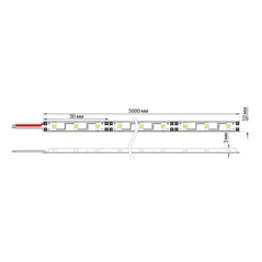 Лента светодиодная SMD5050 14.4Вт/м 60LED/м 12В IP65 бел. (уп.5м) Lamper 141-495