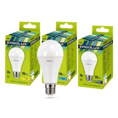 Лампа светодиодная LED-A65-20W-E27-4К 20Вт 4000К нейтр. бел. E27 172-265В ЛОН Ergolux 13183