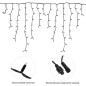 Гирлянда светодиодная "Айсикл" (бахрома) 3.2х0.9м 120LED тепл. бел. 12Вт IP67 провод каучук черн. (н