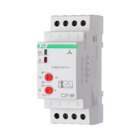 Реле контроля фаз CZF-BR (3х400/230+N 8А 1перекл. IP20 монтаж на DIN-рейке) F@F EA04.001.003