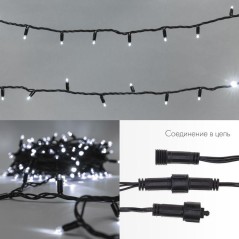 Гирлянда светодиодная "Нить" 10м 100LED бел. 10Вт 230В IP65 эффект мерцания (каждый 5-ый диод) прово