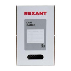 Кабель витая пара U/UTP кат.5E 4х2х24AWG solid CU PVC сер. (м) Rexant 01-0043