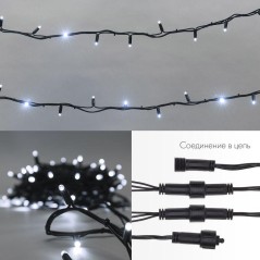 Гирлянда модульная светодиодная "Дюраплей LED" 10м 200LED бел. 18Вт 230В IP67 постоян. свечение пров