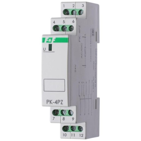 Реле промежуточное PK-4PZ 230 (монтаж на DIN-рейке 35мм 230В AC/DC 4х8А 2P 2Z IP20) F@F EA06.001.029