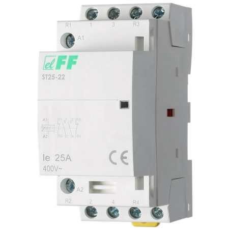 Контактор ST25-22 (2NO+2NC 4Вт 2 модуля монтаж на DIN-рейке 230В AC 25А IP20) F@F EA13.001.009