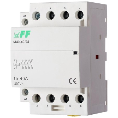 Контактор ST40-40/24 (4NO 6.4Вт 3 модуля монтаж на DIN-рейке 24В AC 40А IP20) F@F EA13.001.010