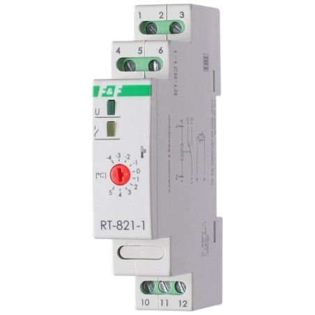 Регулятор температуры RT-821.1 (от -4 до +5 град.C, выносной датчик, гистерезис 30 град.C, монтаж на