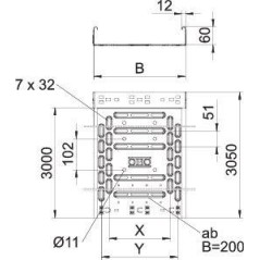 Лоток листовой перфорированный 200х60 L3050 сталь 0.75мм RKMS 620 FS OBO 6047638