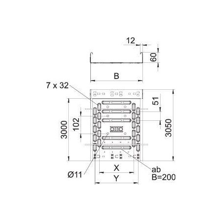 Лоток листовой перфорированный 600х60 L3050 сталь 0.9мм RKMS 660 FS OBO 6047735