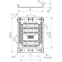 Лоток листовой перфорированный 100х35 L3050 сталь 0.75мм RKSM 310 FS OBO 6047417