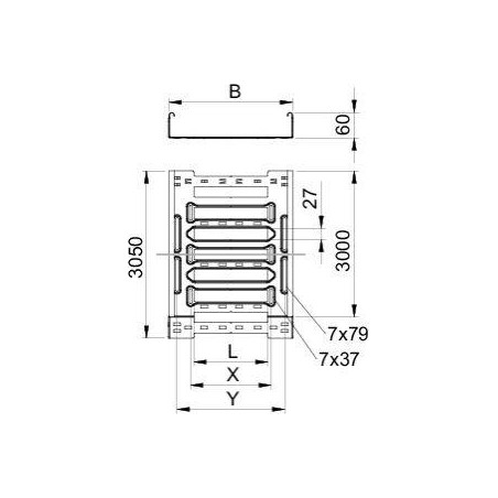 Лоток листовой перфорированный 500х60 L3050 сталь 1.5мм SKSM 650 FS OBO 6059466