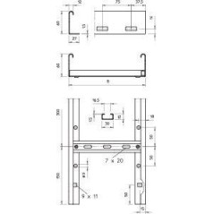 Лоток лестничный 200х60 L3000 сталь 1.5мм LG 620 VS 3 FT гор. оцинк. OBO 6208562