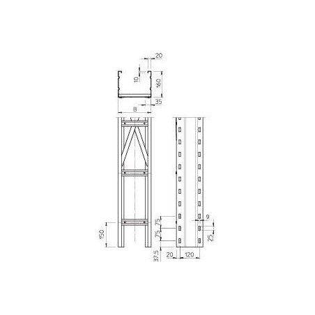 Лоток лестничный 300х160 L6000 сталь 2мм WKLG 1630 FT OBO 6227139