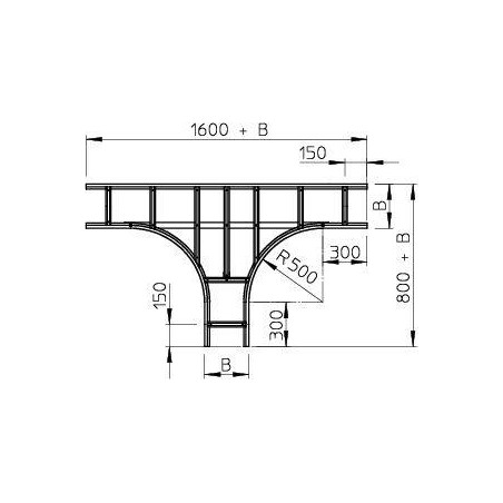 Ответвитель T-образный горизонт. осн. 300х160 WLT 1630 FT OBO 6229735