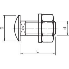 Комплект креп. M10х30 FRS 10х30 F (болт плос/гол.+гайка+шайба) OBO 6407579