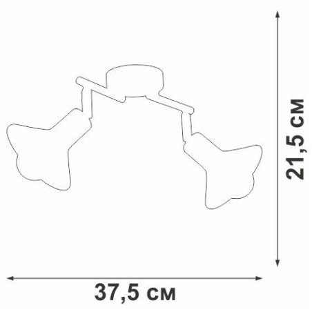 Люстра 2xE27 макс. 40Вт Vitaluce V4808-1/2PL