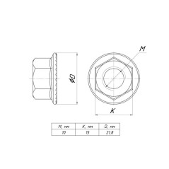Гайка с фланцем М10 EKF gflm10