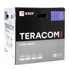 Кабель витая пара F/UTP кат.6 4 пары solid 23AWG оболочка LSZH нг(А)-HF TERACOM PRO сер. (уп.305м) E