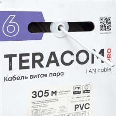 Кабель витая пара F/UTP кат.6 4 пары 23 AWG solid PVC сер. (уп.305м) TERACOM PRO EKF TRP-6FTP-04PVC-