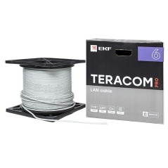 Кабель витая пара F/UTP кат.6 4 пары 23 AWG solid PVC сер. (уп.305м) TERACOM PRO EKF TRP-6FTP-04PVC-