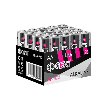 Элемент питания алкалиновый AA/LR6 1.5В Alkaline Pack-20 (уп.20шт) ФАZА 5028098