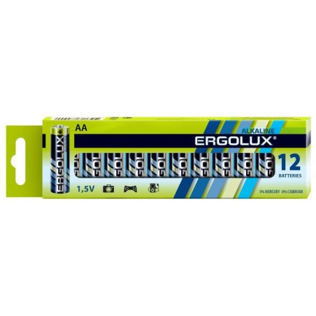 Элемент питания алкалиновый AA/LR6 1.5В Alkaline BP-12 (уп.12шт) Ergolux 11749